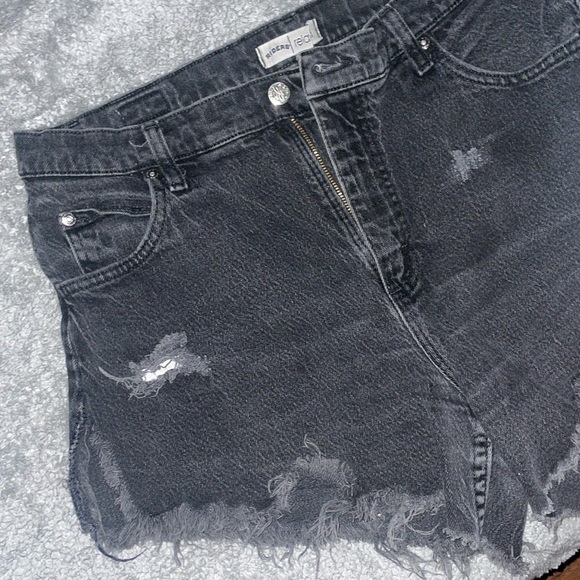 🥶🔵💙RIDERS RELAXED FIT. Denim bluejean shorts. Black colored bluejean Size 14L - Picture 2 of 6